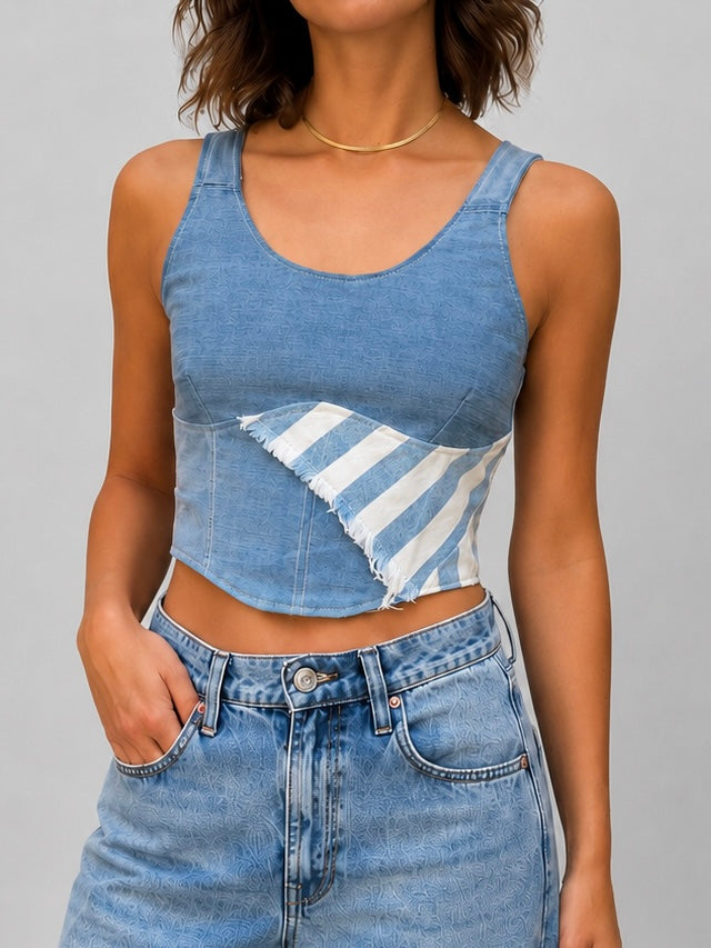 Denim Corset Sewing Pattern - Schnittmuster | Recrave Upcycling