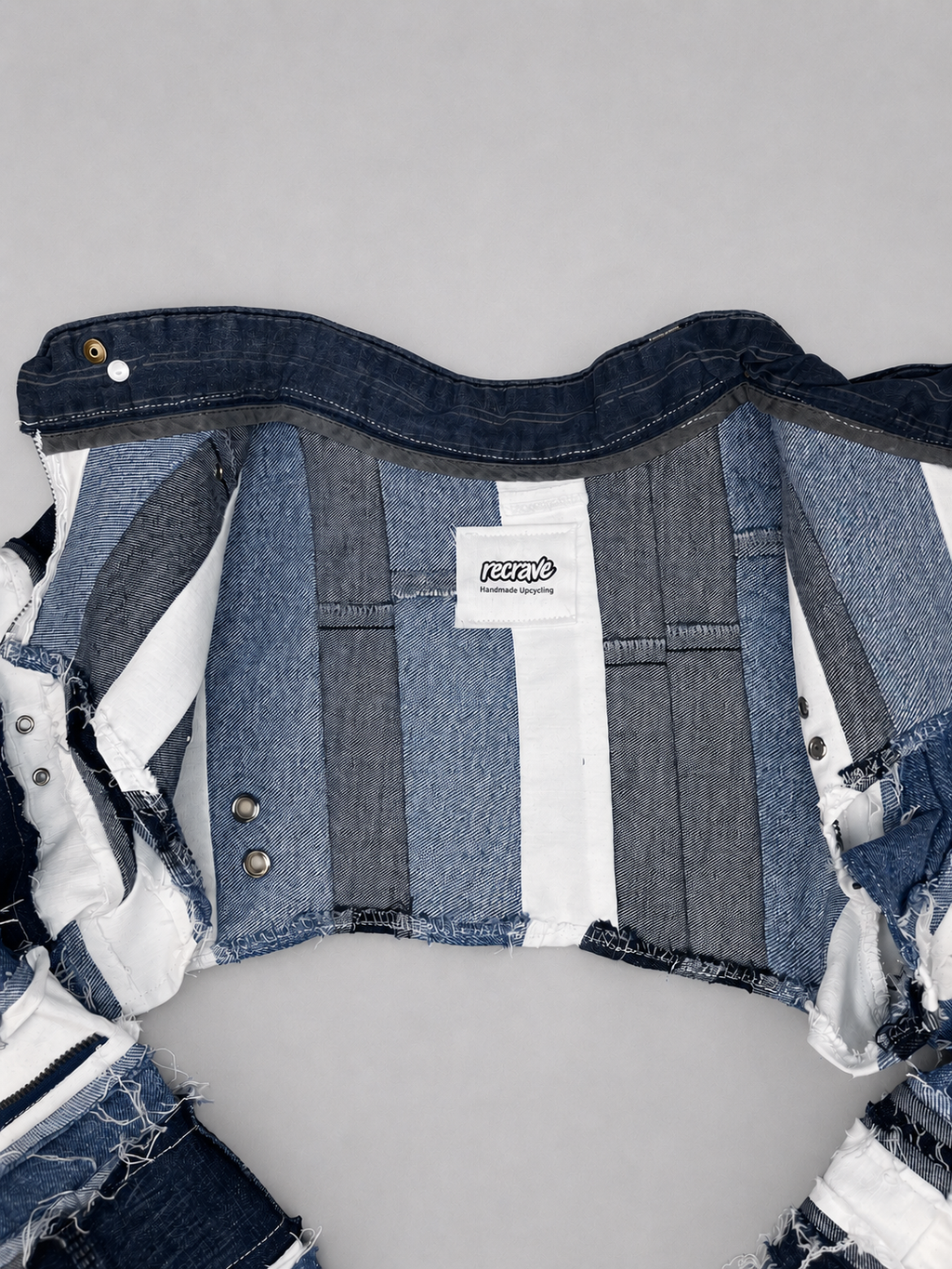 Hand-sewn Cropped Jacket from Recycled Denim (Pre-Order)