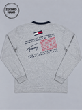 Tommy Hilfiger Langarmshirt in Grau meliert  Backprint XXL - second hand