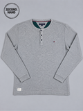 Tommy Hilfiger Henley-Langarmshirt in Grau M - second hand