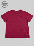 T-Shirt Bordeauxrotes V-Neck Beverly Hills XXL - second hand