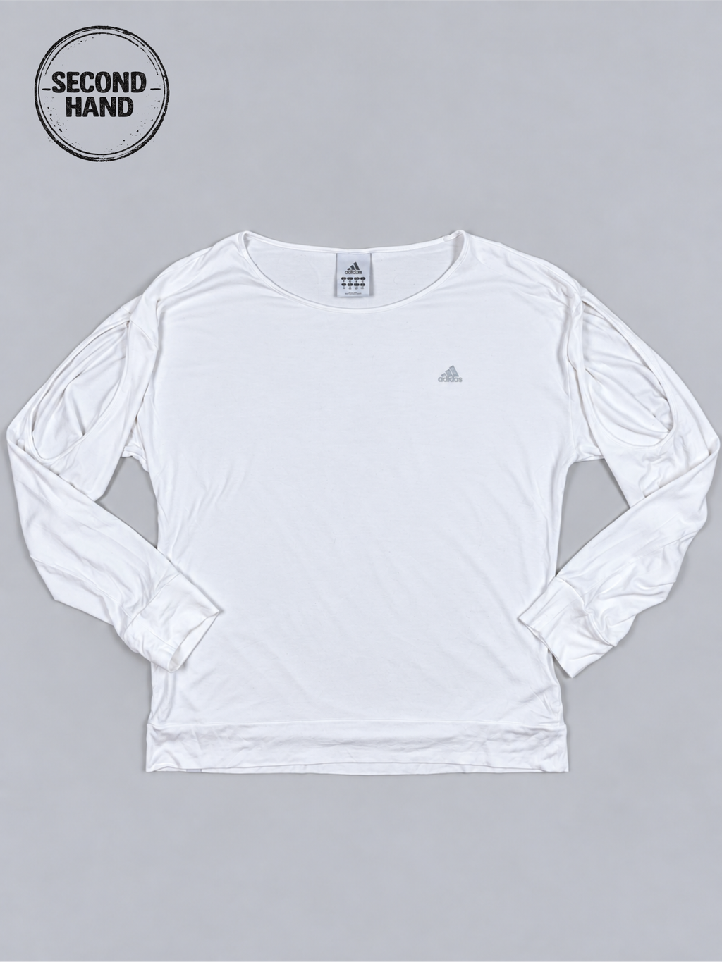 Y2K-Look Adidas Langarmshirt in Weiß M - second hand