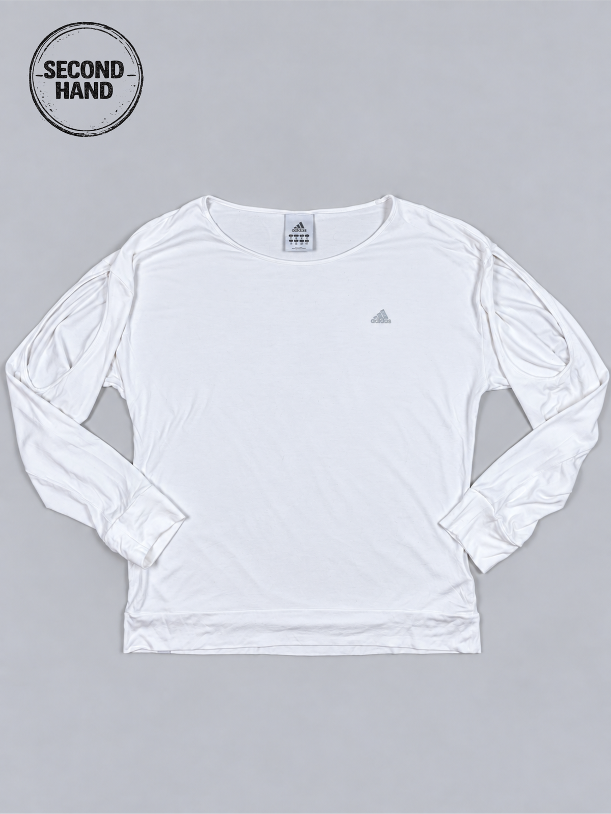Y2K-Look Adidas Langarmshirt in Weiß M - second hand