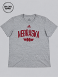 Adidas Nebraska T-Shirt  roter Print M - second hand