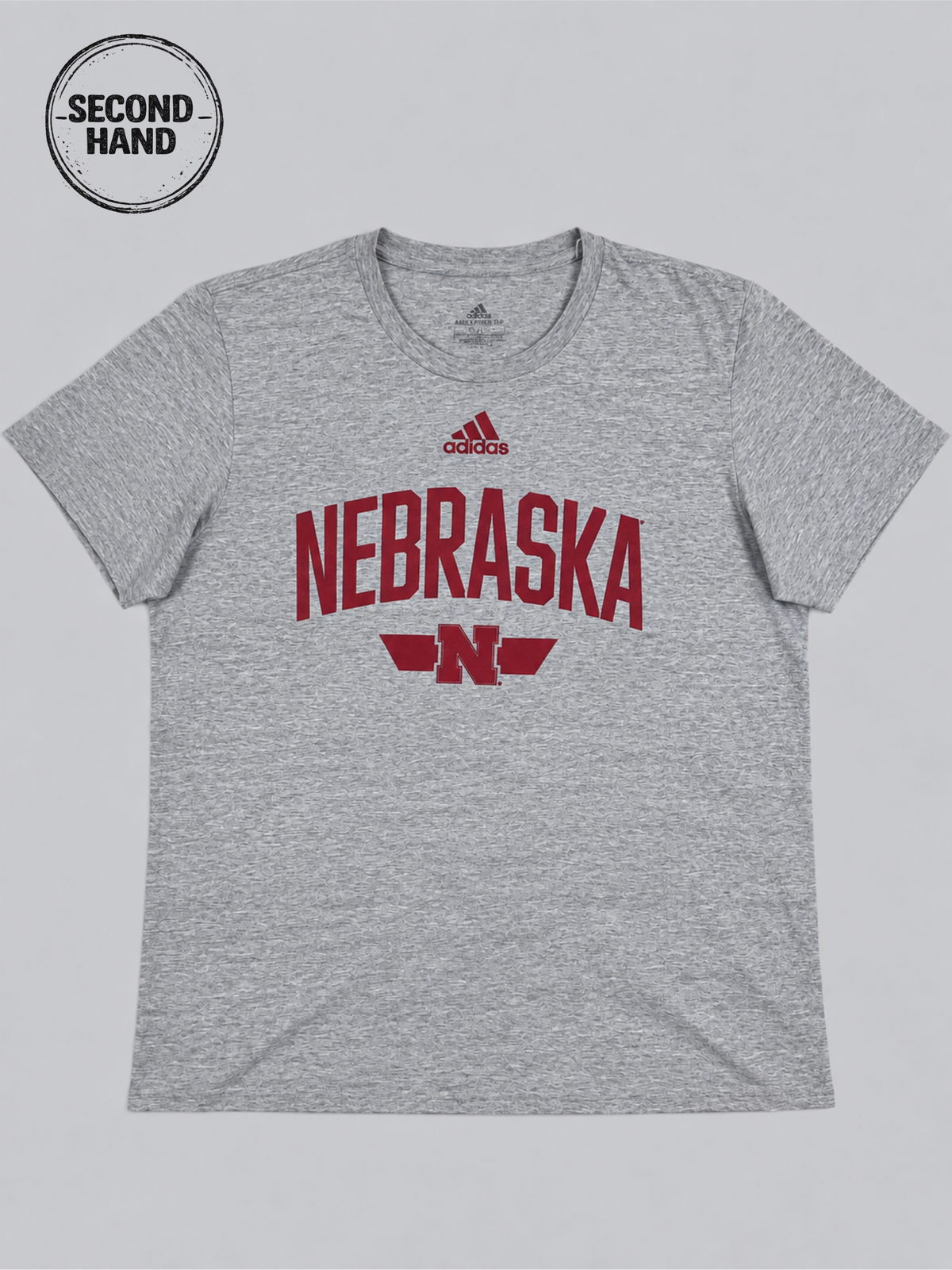 Adidas Nebraska T-Shirt  roter Print M - second hand