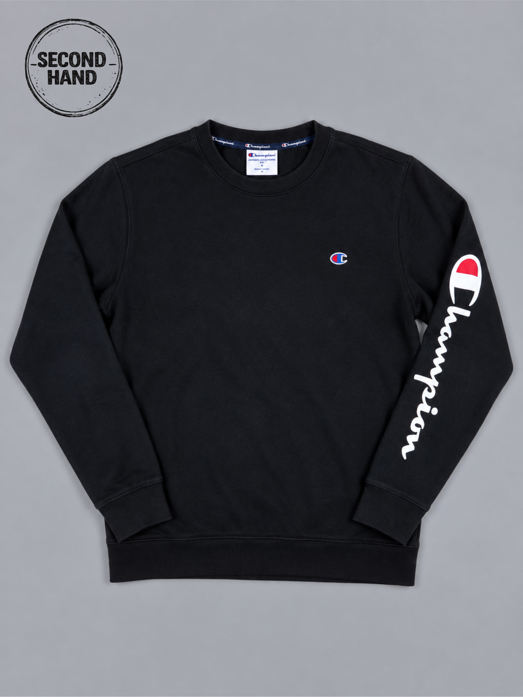 Champion Sweatshirt basic schwarz M / L - second hand