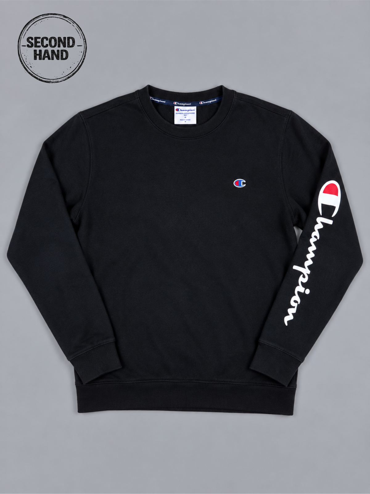 Champion Sweatshirt basic schwarz M / L - second hand