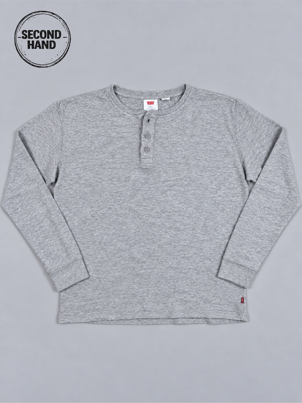 Levi’s Henley-Langarmshirt in Grau XL - second hand