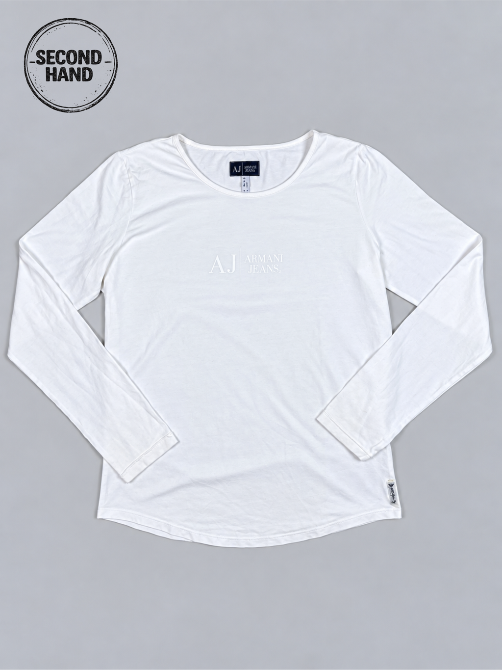 Armani Basic Langarmshirt weiß S -second hand