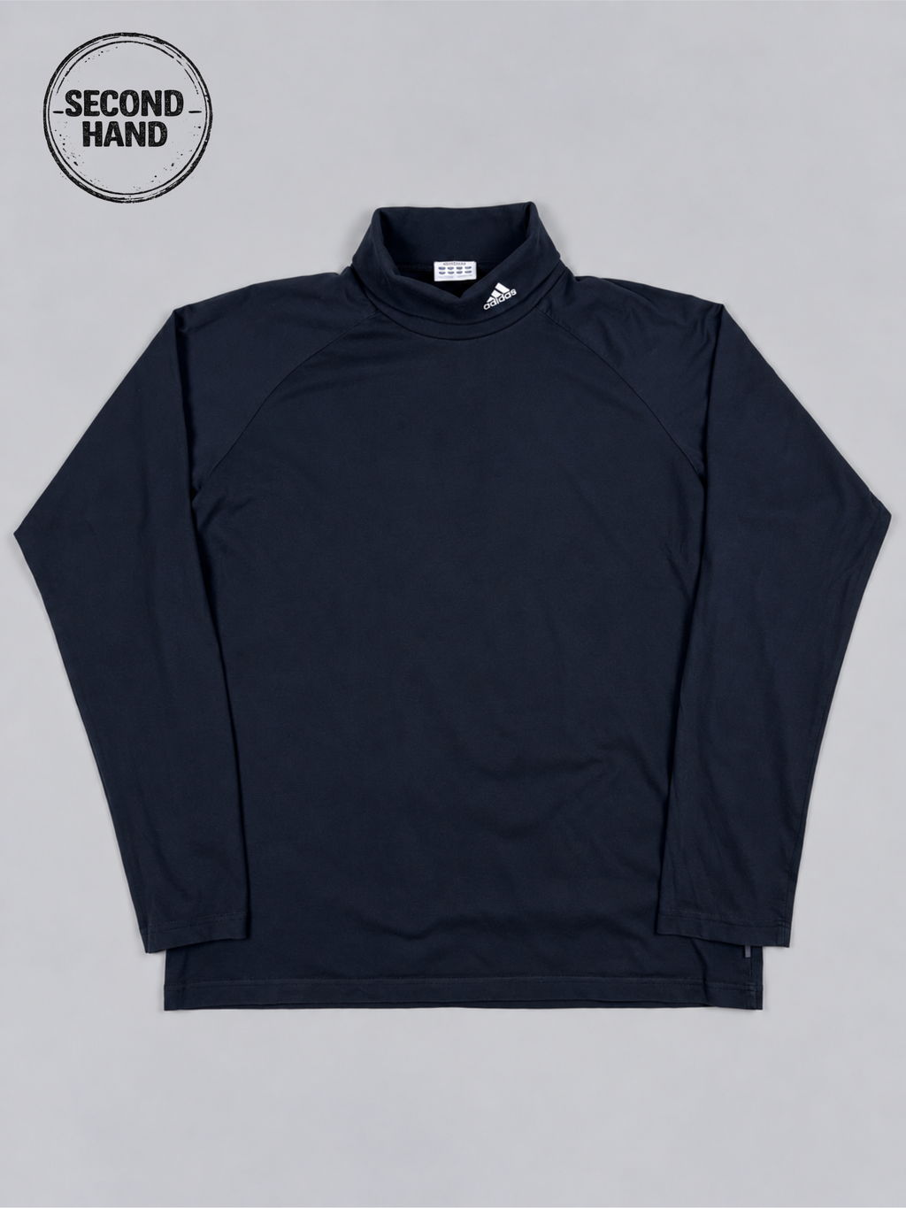 Adidas Rollkragen Langarmshirt schwarz XXL - second hand