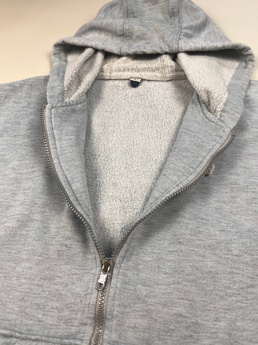 Vintage Streetwear Hoodie-Weste – Grau Melange | Second Hand