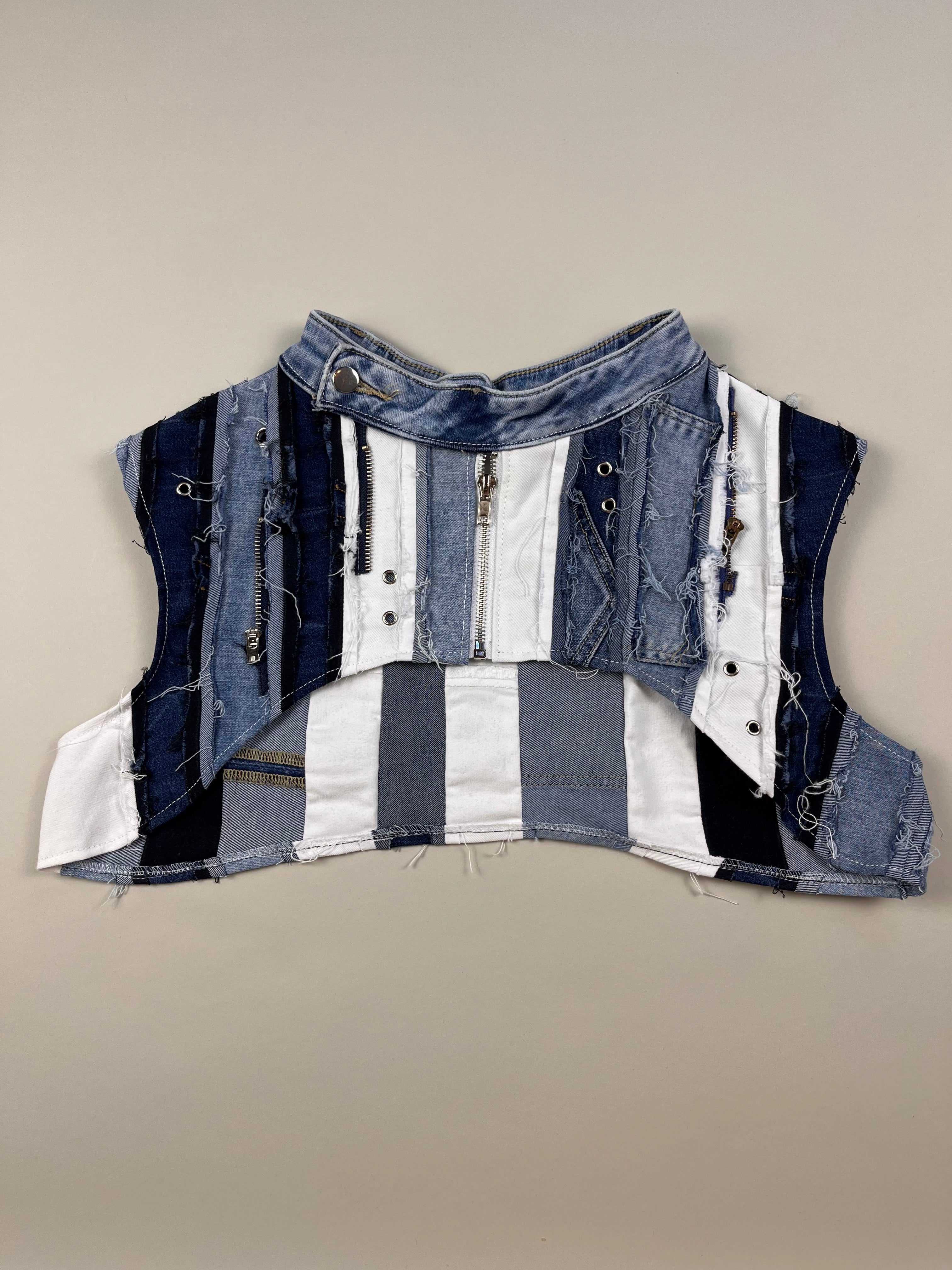 Cropped Denim Top aus recyceltem Jeans Unisex - recrave originals