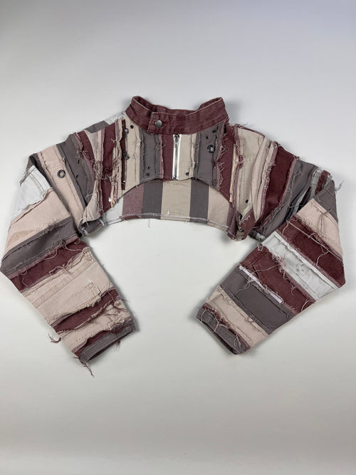 Cropped Jacke aus recyceltem Denim Upcycling Unisex- recrave originals