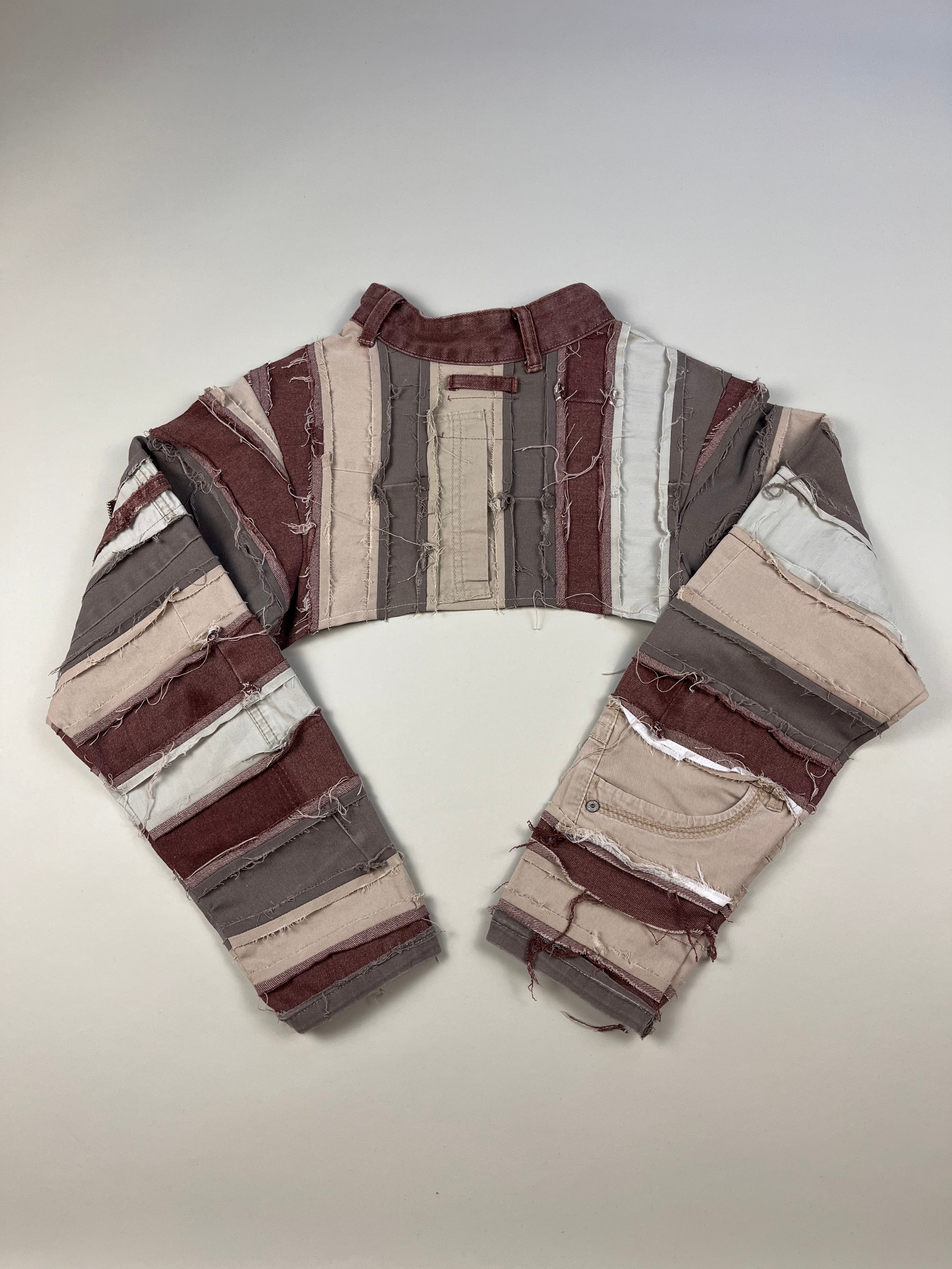 Cropped Jacke aus recyceltem Denim Upcycling Unisex- recrave originals