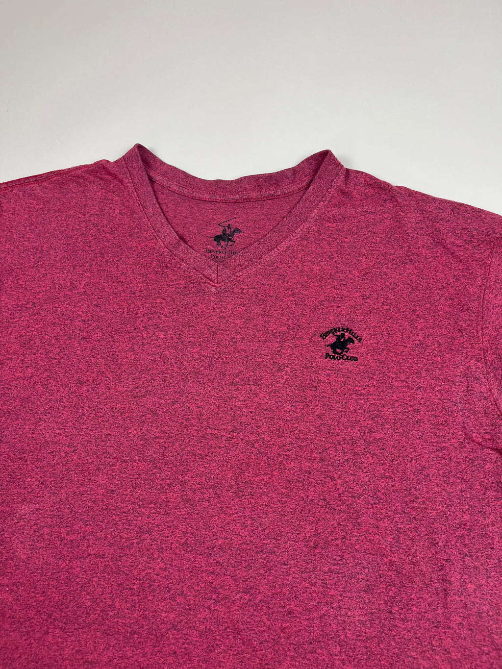 T-Shirt Bordeauxrotes V-Neck Beverly Hills XXL - second hand