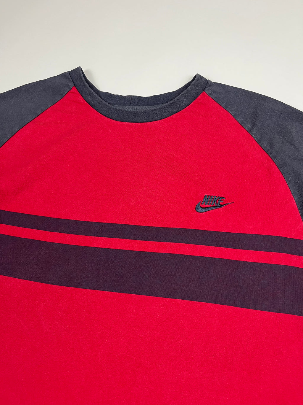 Nike Colorblock T-Shirt in Rot/ schwarz XXL - second hand