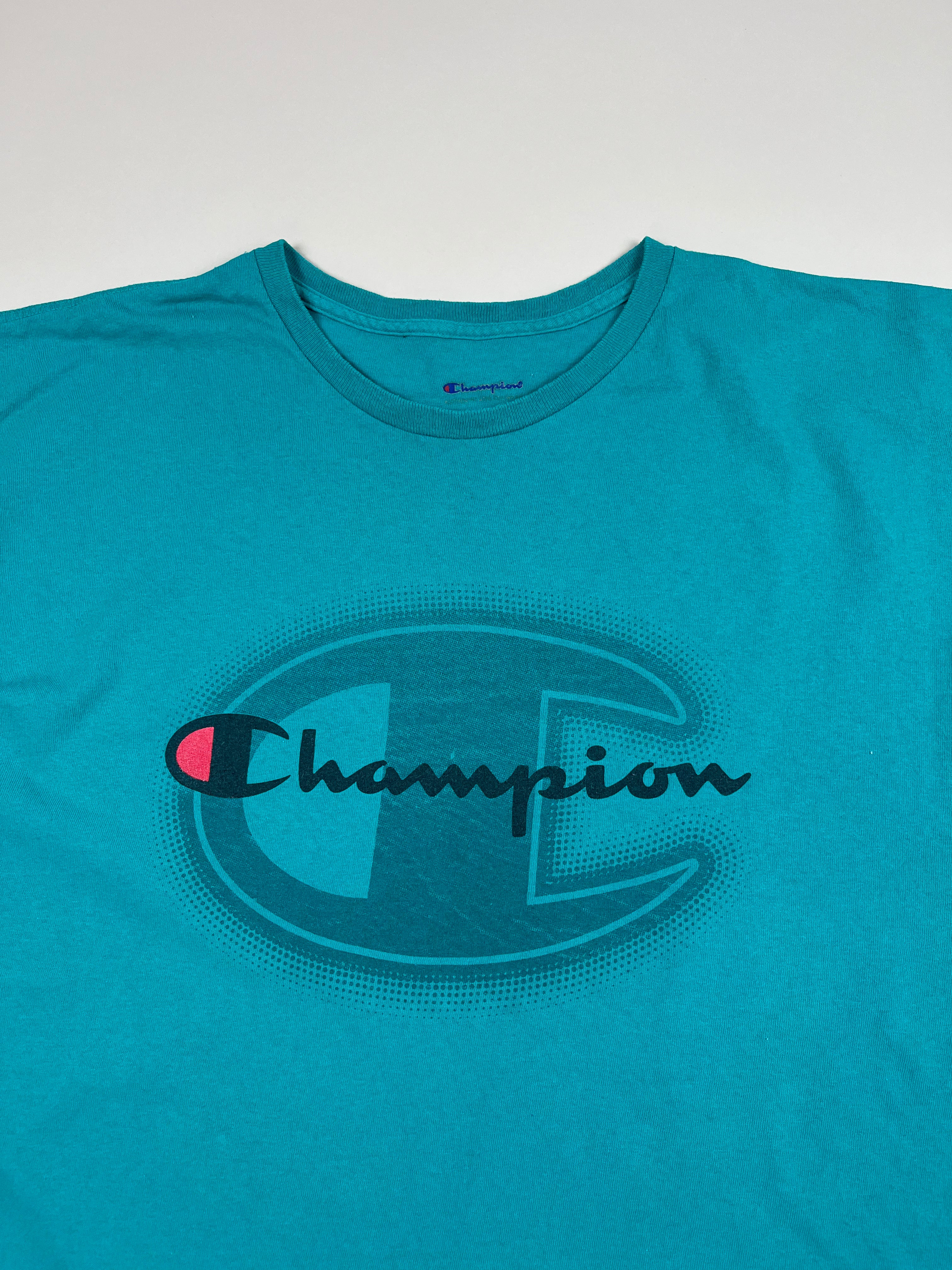 Champion T-Shirt in Türkis XXL - second hand