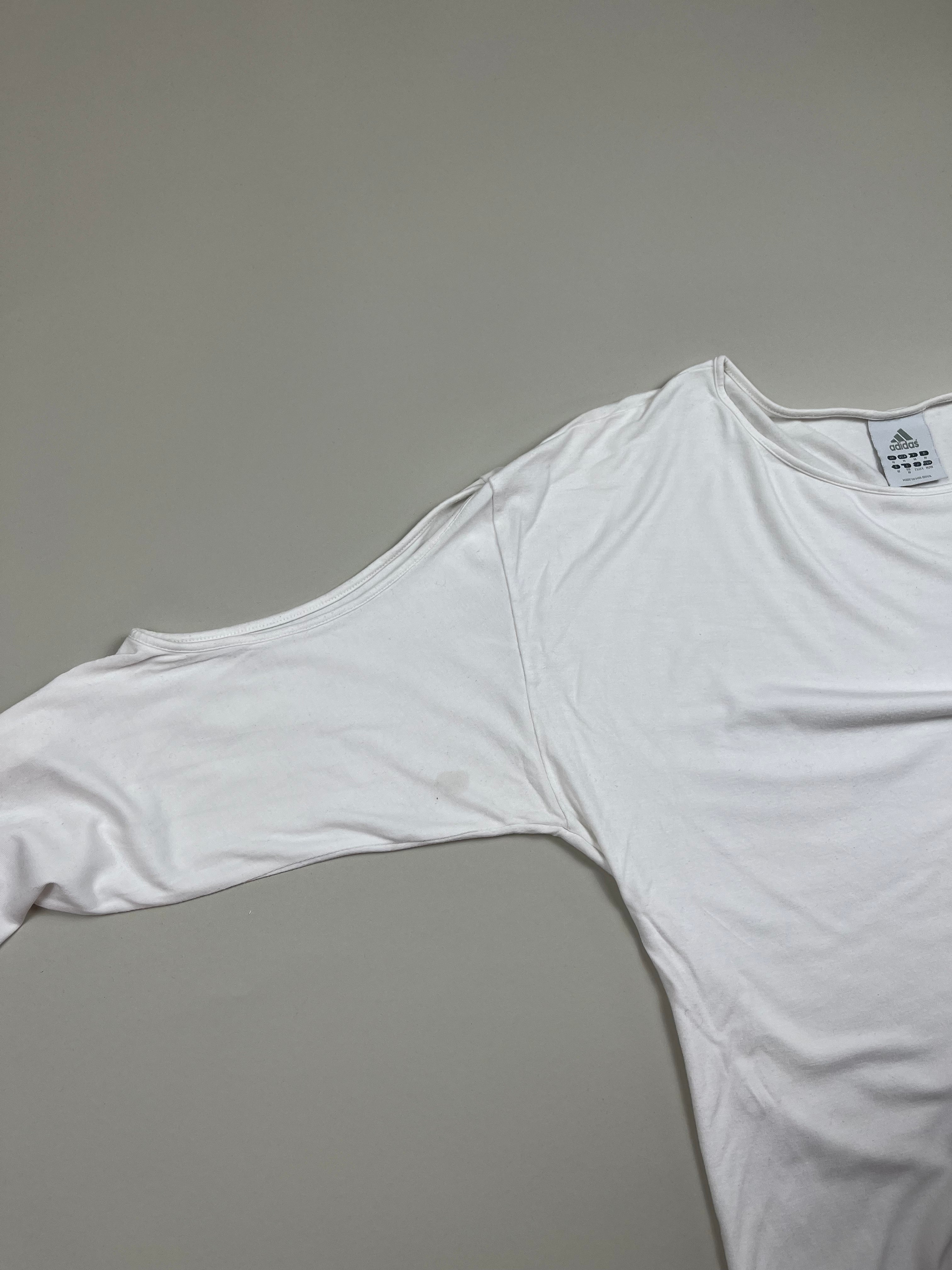 Y2K-Look Adidas Langarmshirt in Weiß M - second hand