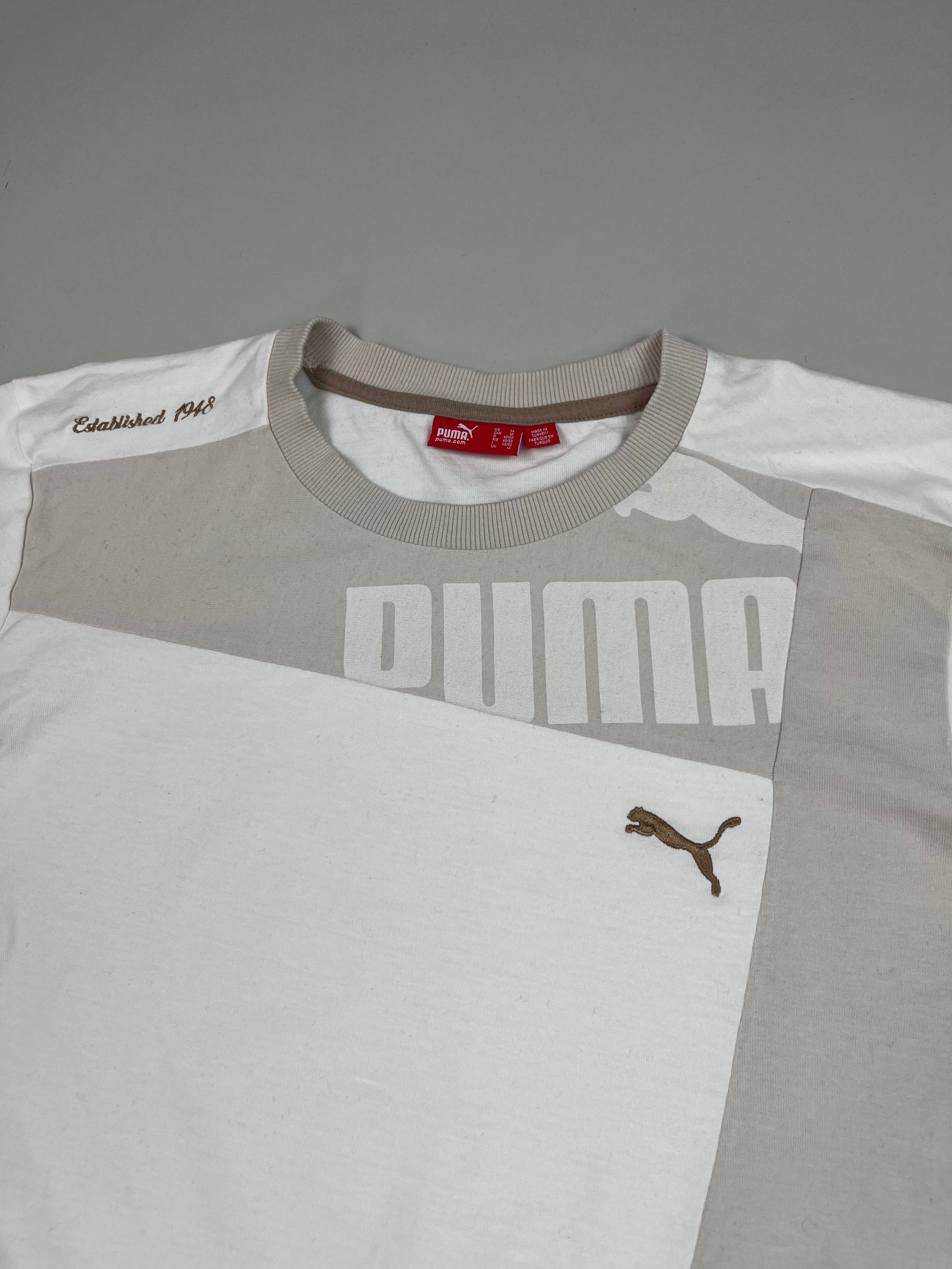 PUMA Langarmshirt in Creme und Beige M - second hand