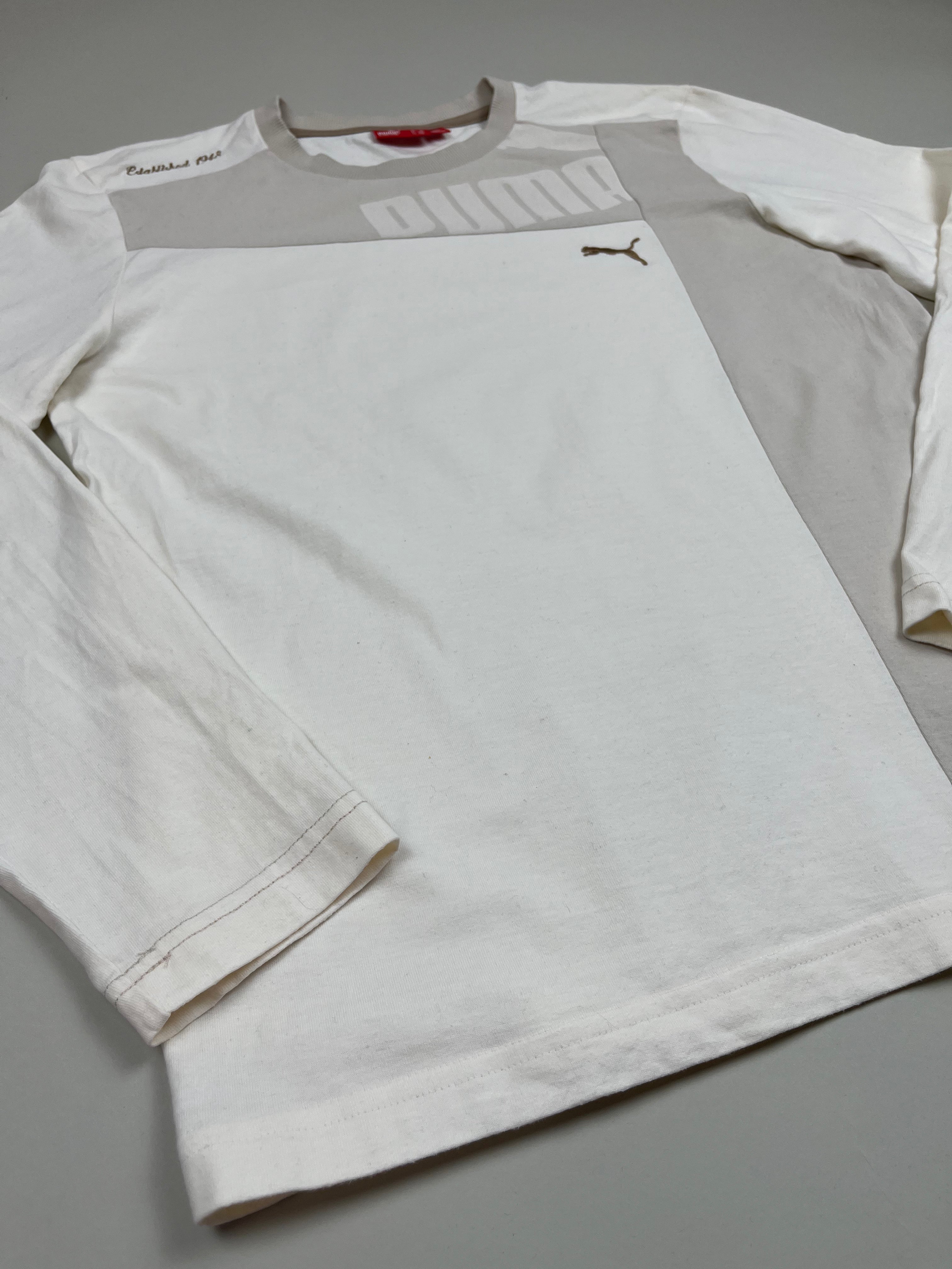 PUMA Langarmshirt in Creme und Beige M - second hand