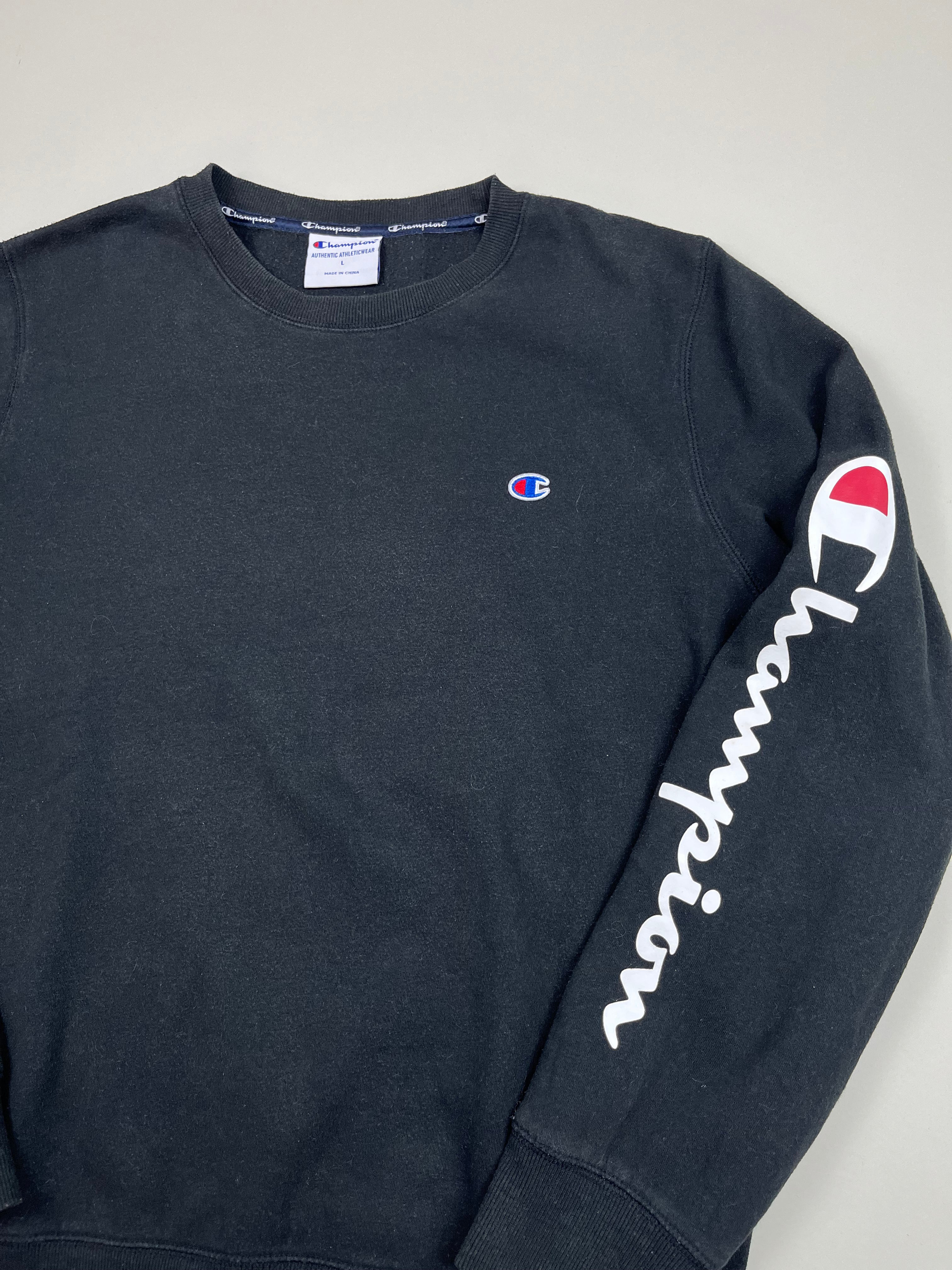 Champion Sweatshirt basic schwarz M / L - second hand