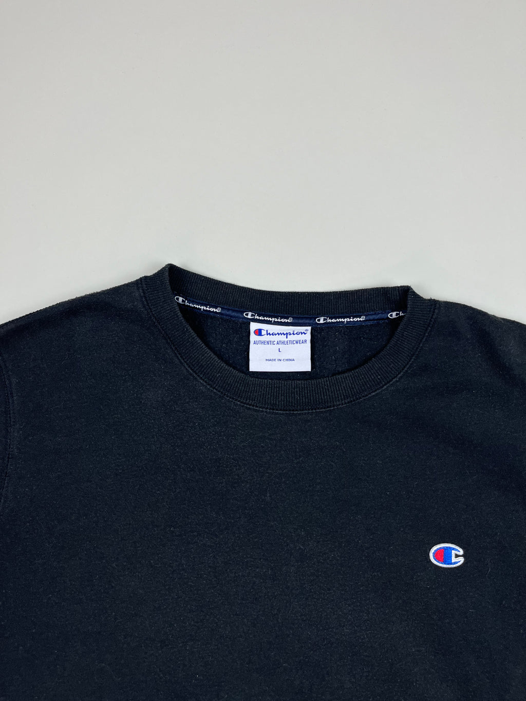 Champion Sweatshirt basic schwarz M / L - second hand
