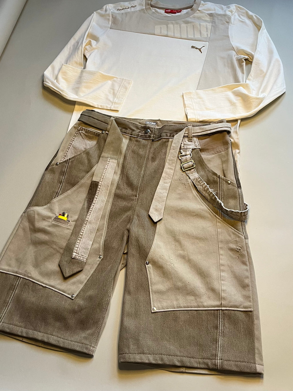 Denim Krawatte – braun beige | recrave originals