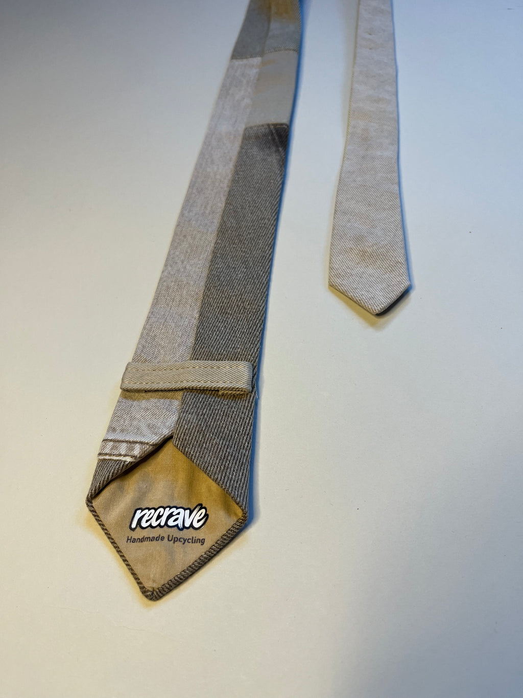Denim Krawatte – braun beige | recrave originals